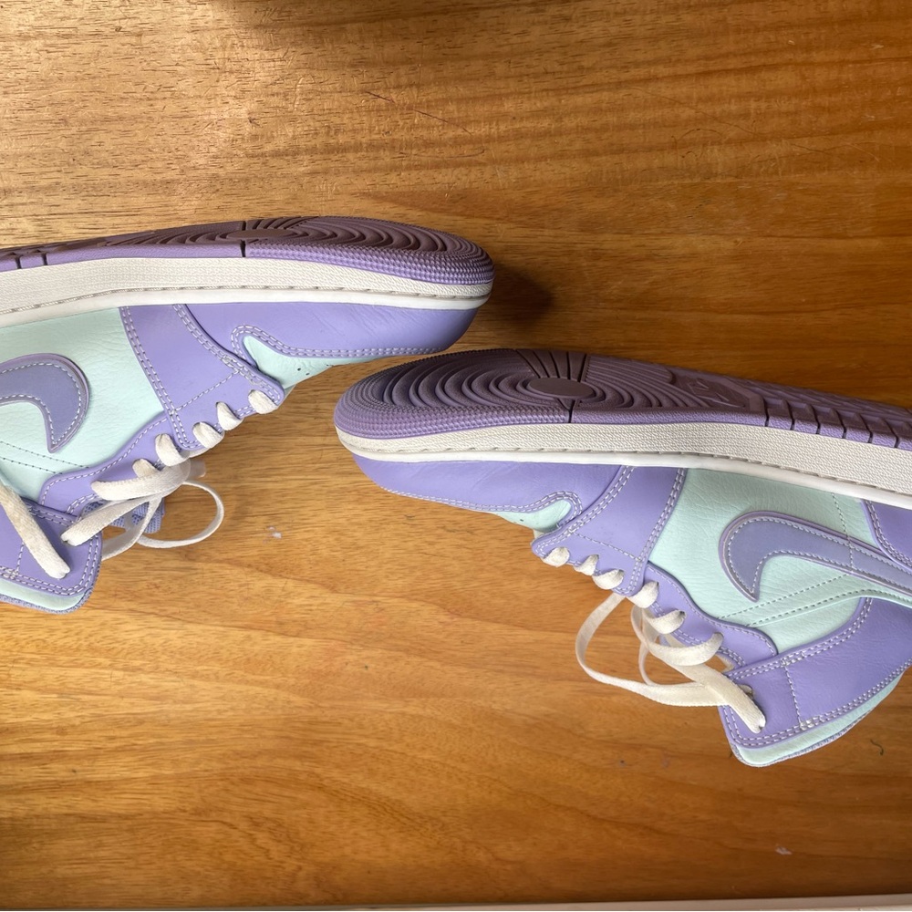 Purple and Mint High-Top Sneakers